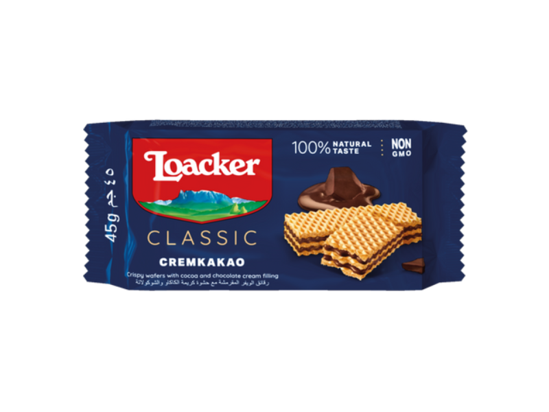 Loacker Classic Cremkakoo Filled With Cocao & Chocolate Cream 45 Gr