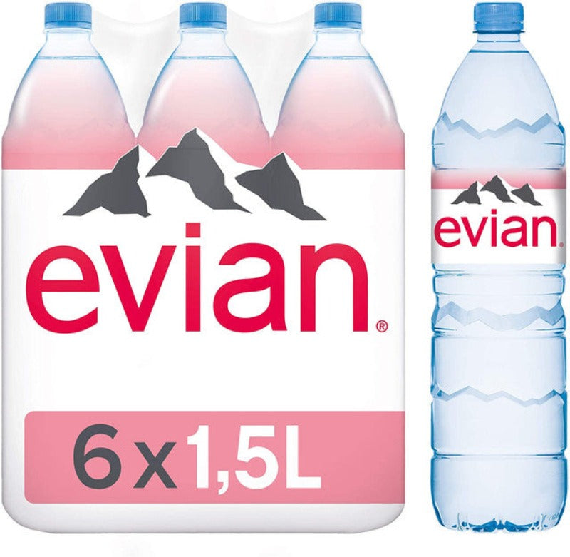 Evian Natural Mineral Water 6x1.5L